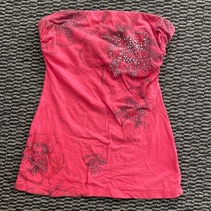 Coral Tube Top with built in bra size-M